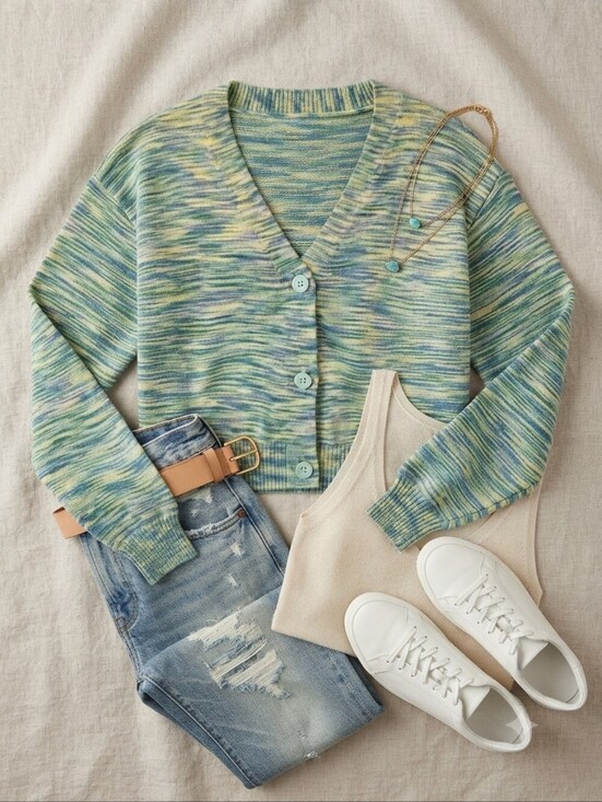 Hollister Sweaters - Hollister Blue Green Knit Cardigan Sweater